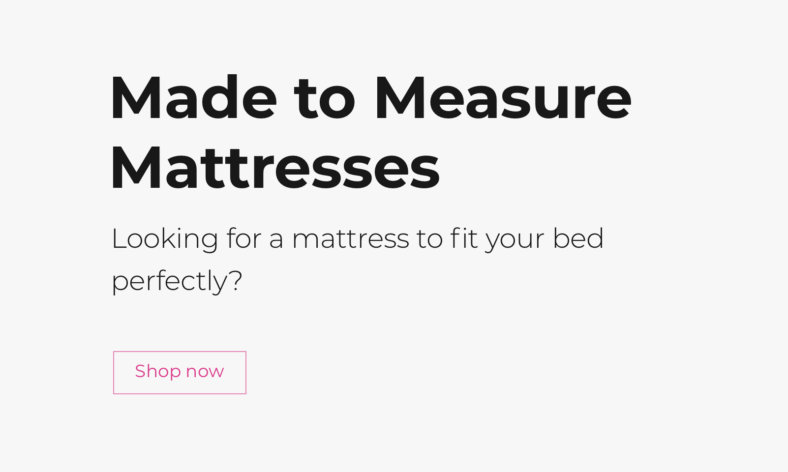 Made to Measure Mattresses. Odd size mattress