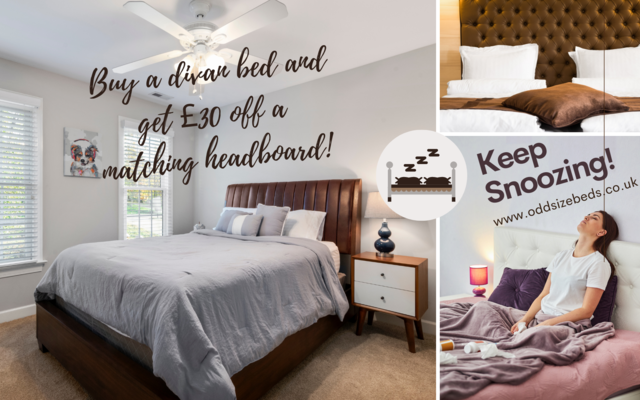 Buy a divan bed set & get £30 off a matching headboard!