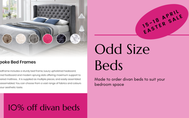 Easter Sale This Weekend - save 10% on Divan Beds