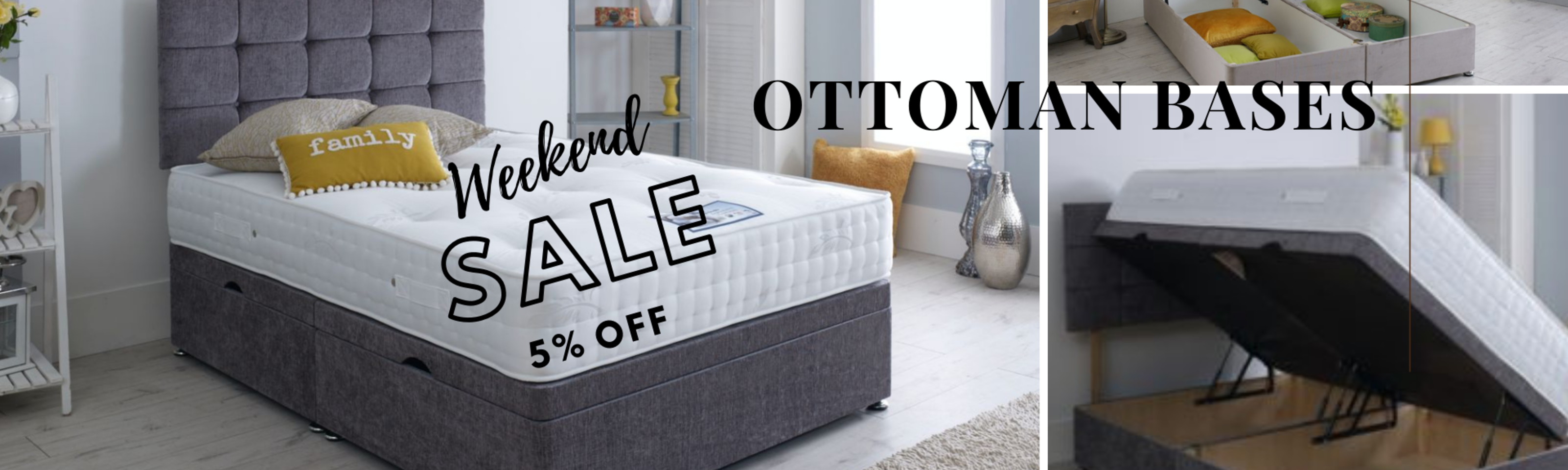 Ottoman Storage Beds - save 5% THIS weekend!