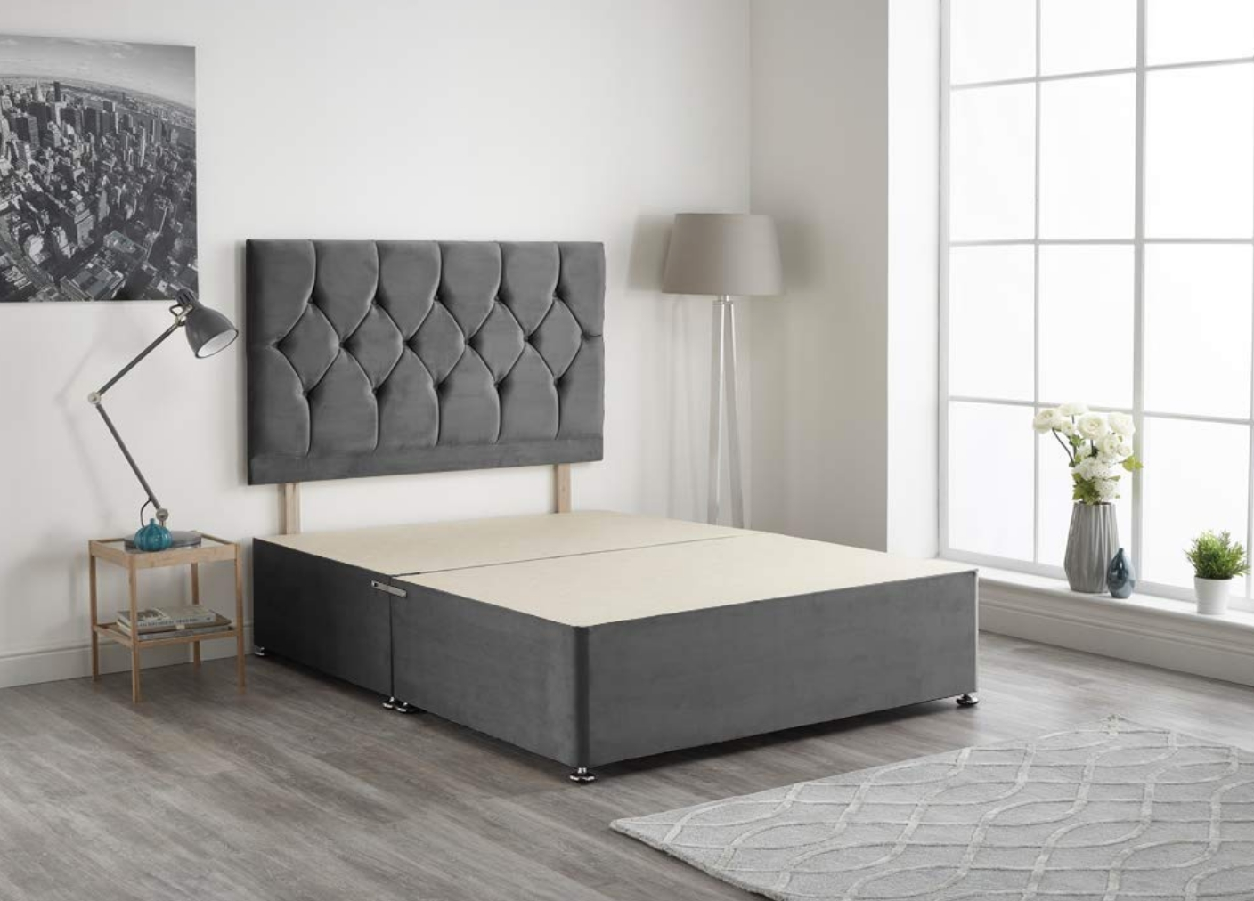 4/4.6FT/5FT/6FT Elegant Crushed Velvet Divan Bed with Storage Option✅BEST ONLINE 