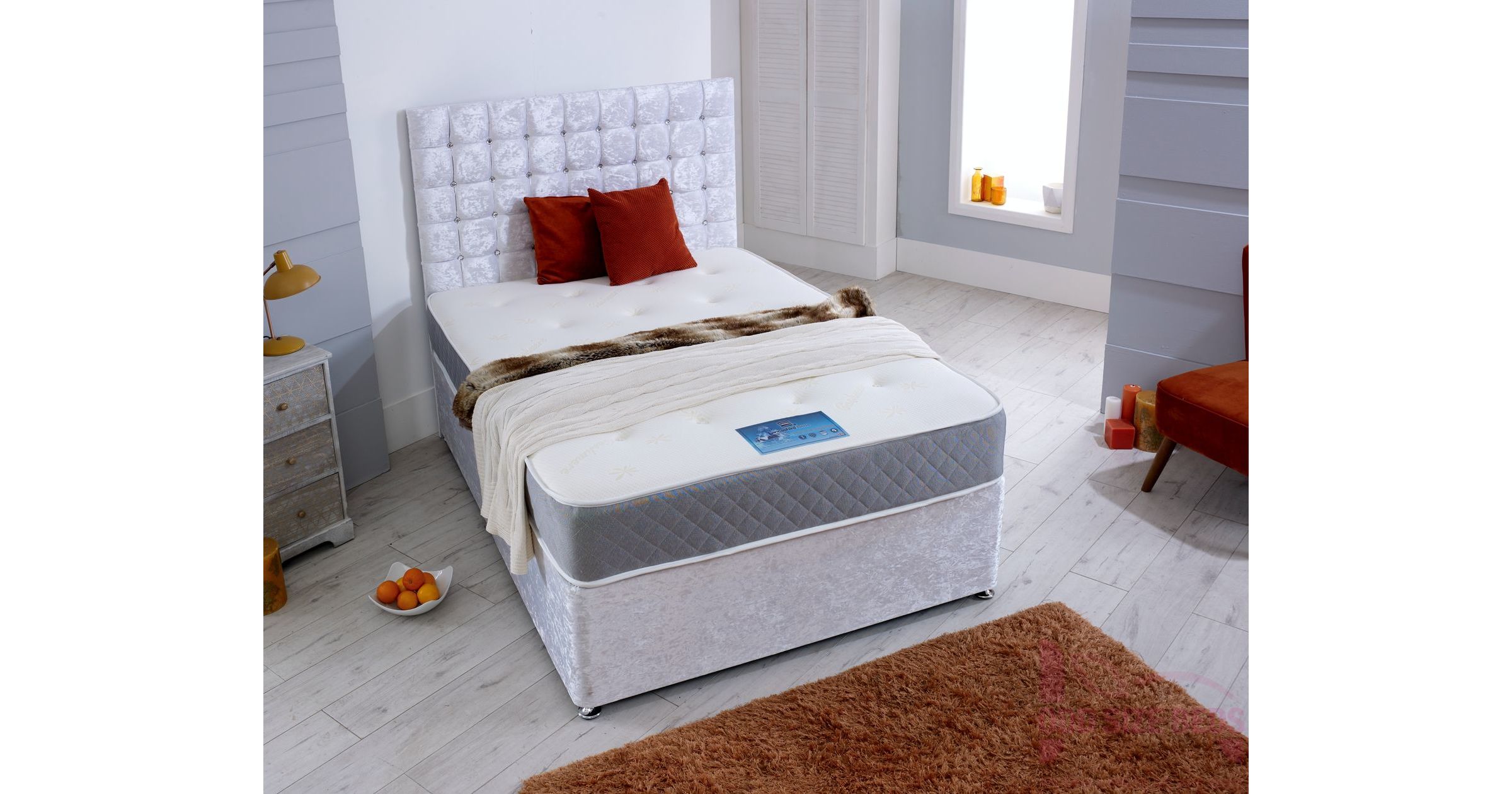 Lancashire Beds Made to Measure Sapphire Open Coil Divan Bed Set