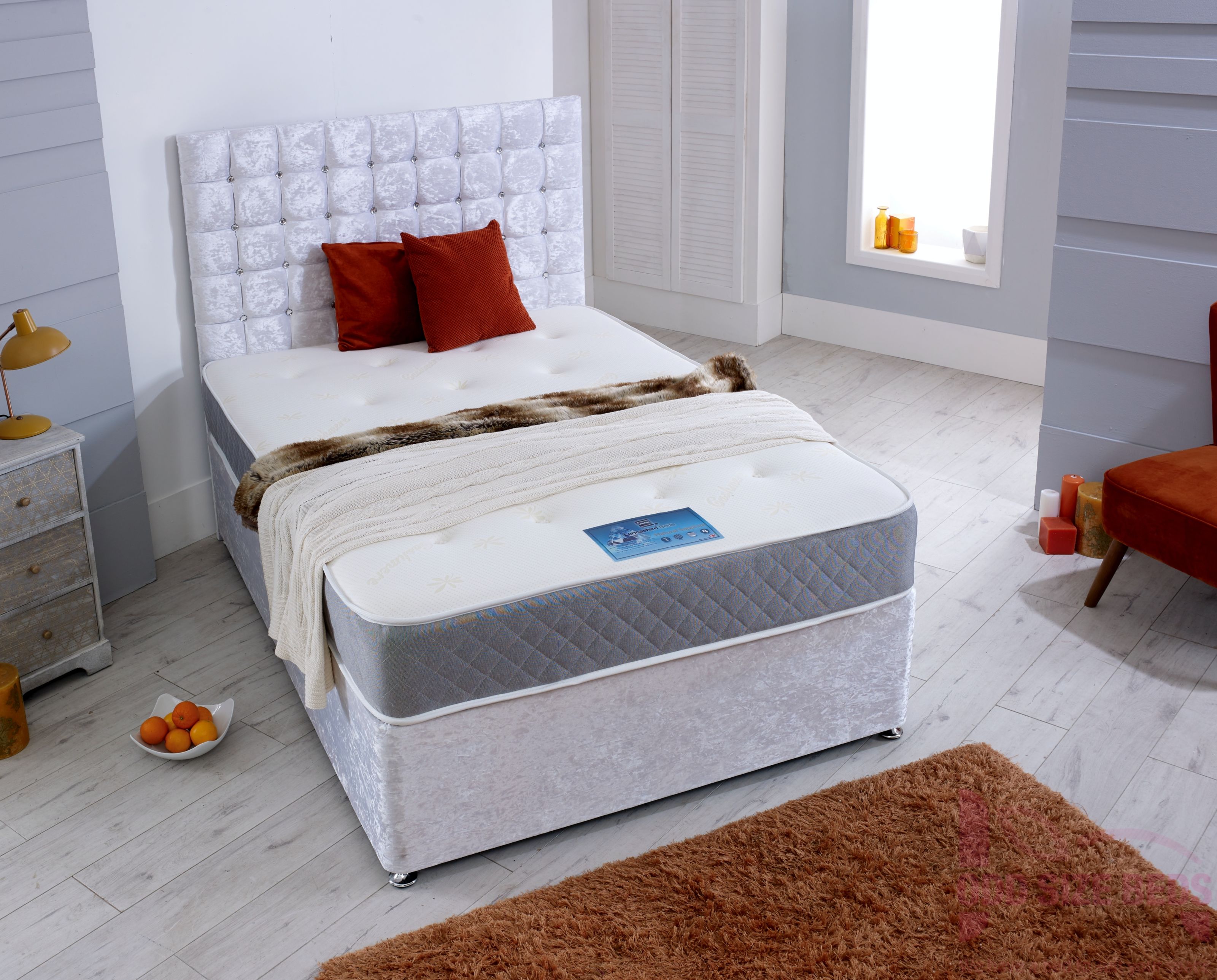 Lancashire Beds Made to Measure Sapphire Open Coil Divan Bed Set