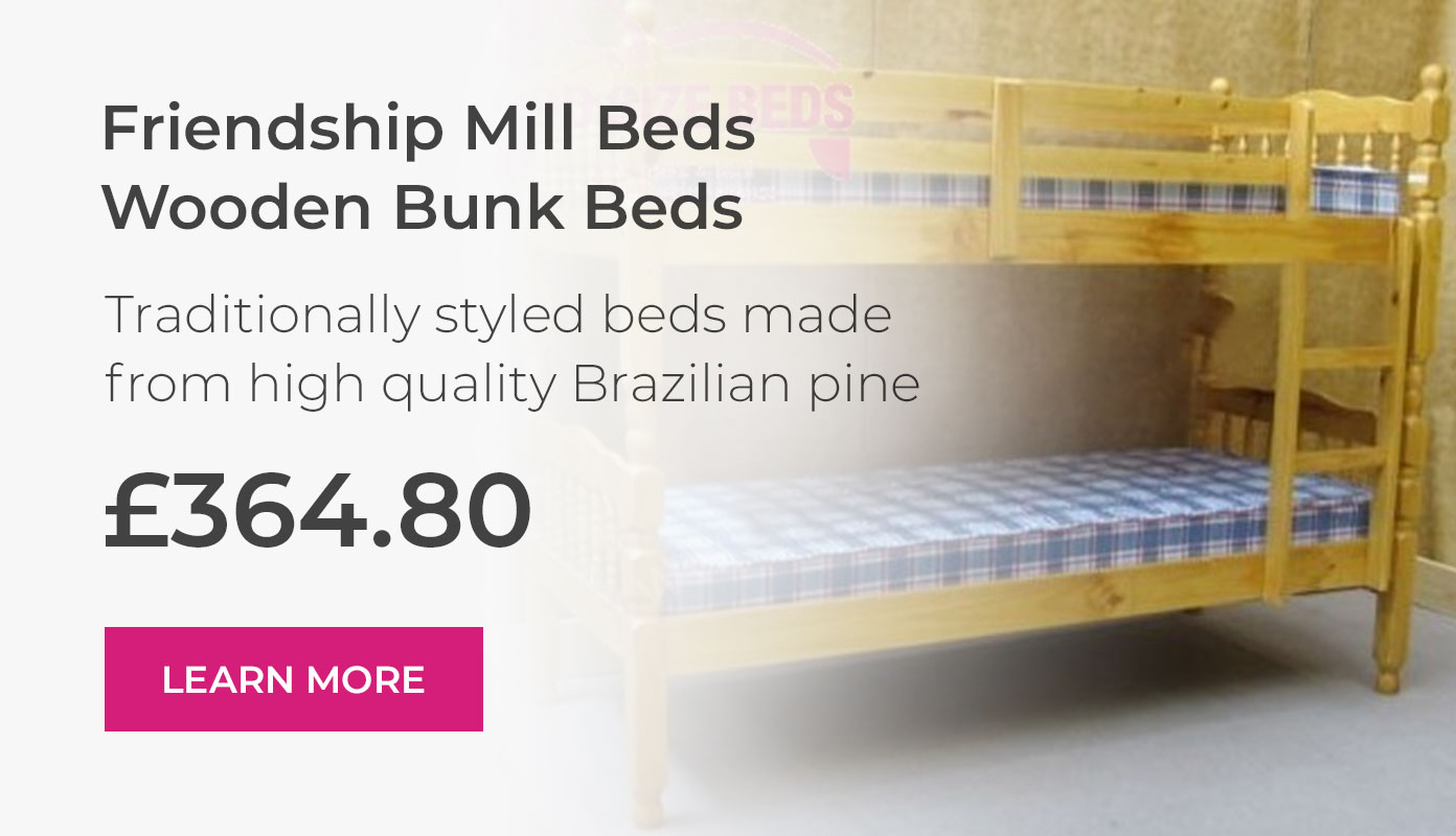 Friendship Mill Beds Wooden Bunk, Brazilian Pine Bunk Bed